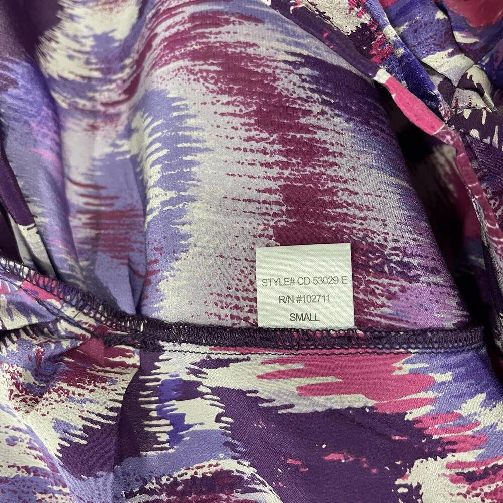 Gibson Women’s Size Small Antique Purple 100% Silk Short Sleeve Pocket Blouse - Picture 7 of 10